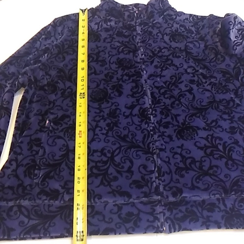 Northern Reflections Velour Purple with Black full Zip Track Jacket Women L Y2K - Picture 12 of 16